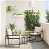 Vidaxl Set di Mobili 3 pz Beige e Bianco Crema Rattan