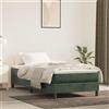 Vidaxl Materasso a Molle Insacchettate Rigidità Media Verde Scuro 90x210x20 cm in Velluto