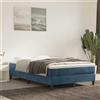Vidaxl Materasso a Molle Insacchettate Rigidità Media Blu Scuro 120x210x20 cm in Velluto