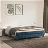 Vidaxl Materasso a Molle Insacchettate Rigidità Media Blu Scuro 160x220x20 cm in Velluto