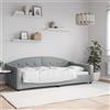 Vidaxl Letto da Giorno Grigio Chiaro 100x200 cm in Tessuto