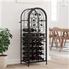 Vidaxl Portavini da 41 Bottiglie Nero 45x36x120cm in Ferro Battuto