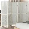 Vidaxl Divisorio Ambienti 6Pannelli Bianco Legno Massello di Paulownia