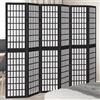 Vidaxl Divisorio Ambienti 6 Pannelli Nero Legno Massello di Paulownia