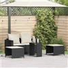 Vidaxl Set Divani da Giardino 5 pz con Cuscini in Polyrattan Nero