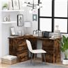 Vidaxl Scrivania ad Angolo Rovere Fumo 145x100x76 cm Legno Multistrato