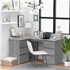 Vidaxl Scrivania Angolo Grigio Sonoma 145x100x76 cm Legno Multistrato
