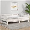 Vidaxl Dormeuse Estraibile Bianca Legno Massello di Pino 2x(80x200) cm