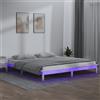 Vidaxl Giroletto con LED Bianco 150x200cm King Size in Legno Massello