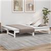 Vidaxl Dormeuse Estraibile Bianca 2x(75x190) cm Legno Massello di Pino
