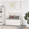 Vidaxl Panca Bianca 112,5x51,5x96,5 cm in Legno Massello di Pino