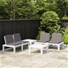 Vidaxl Set Divani da Giardino con Cuscini 4 pz in Plastica Bianco