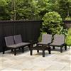 Vidaxl Set Divani da Giardino con Cuscini 4 pz in Plastica Grigio