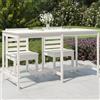Vidaxl Tavolo da Giardino Bianco 203,5x90x110cm Legno Massello di Pino
