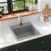 Vidaxl Lavello da Cucina in Granito Vasca Singola Grigio