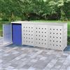 Vidaxl Copribidone per Spazzatura Quadruplo 240 L in Acciaio Inox