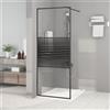 Vidaxl Parete Doccia Walk in Nera 80x195 cm in Vetro Trasparente ESG