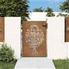 Vidaxl Cancello da giardino 85x125 cm in acciaio Corten con design ad albero