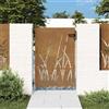 Vidaxl Cancello da giardino 85x150 cm in acciaio Corten con design erba