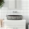 Vidaxl Lavabo da Appoggio Nero e Blu Ovale 56,5x36,5x13,5 cm Ceramica
