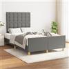 Vidaxl Giroletto senza Materasso Grigio Scuro 120x190 cm in Tessuto