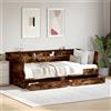 Vidaxl Divano Letto con Cassetti senza Materasso Rovere Fumo 100x200cm