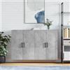 Vidaxl Mobili a Parete 2 pz Grigio Cemento 69,5x34x90 cm