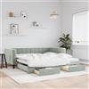 Vidaxl Divano Letto Estraibile Cassetti Grigio Chiaro 100x200 Velluto