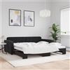 Vidaxl Divano Letto con Letto Estraibile Nero 100x200 cm in Velluto