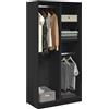 Vidaxl Armadio Nero 100x50x200 cm in Legno Multistrato