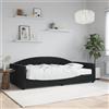 Vidaxl Divano Letto con Materasso Nero 100x200 cm in Velluto