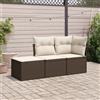 Vidaxl Set Divano da Giardino 3 pz con Cuscini Marrone in Polyrattan