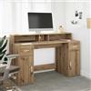 Vidaxl Scrivania con Luci LED Rovere 140x55x91 cm in Legno Multistrato