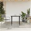 Vidaxl Set da Pranzo da Giardino 3 pz Nero Grigio Polyrattan e Acciaio
