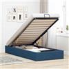 Vidaxl Struttura Letto Pouf senza Materasso Blu 100x200 cm in Tessuto