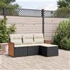 Vidaxl Set Divani da Giardino 4 pz con Cuscini Nero in Polyrattan