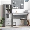 Vidaxl Scrivania Grigio cemento 145,5 x 40 x 127 cm 2 pz
