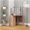 Vidaxl Tavolino da Trucco Angolare con LED Rovere 111x54x141,5 cm