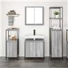 Vidaxl Set di mobili per il bagno con porta 3 pcs Grigio Sonoma e Nero