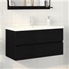 Vidaxl Armadio per Lavabo da Bagno Rovere Nero 90 x 39 x 62 cm
