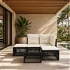 Vidaxl Set Divano da Giardino 5 pcs Nero polyrattan