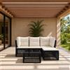 Vidaxl Set Divano da Giardino 5 pcs Nero polyrattan