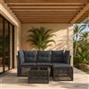 Vidaxl Set Divano da Giardino 5 pcs Grigio polyrattan