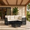 Vidaxl Set Divano da Giardino 5 pcs Nero polyrattan