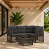 Vidaxl Set Divano da Giardino 5 pcs Grigio polyrattan