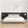Vidaxl Testata con Comodino 3 pcs Rovere Nero Legno multistrato
