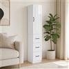 Vidaxl Set di armadi 2 pcs Bianco Lucido 33 x 34,5 x 87 cm