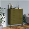 Vidaxl Cassettiera Verde Oliva 80x35x101,5 cm in Acciaio