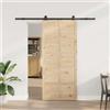 Vidaxl Porta scorrevole Naturale 80 x 208 cm Legno Massello di Pino