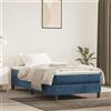 Vidaxl Materasso a Molle Insacchettate Rigidità Media Blu Scuro 100x210x20 cm in Velluto